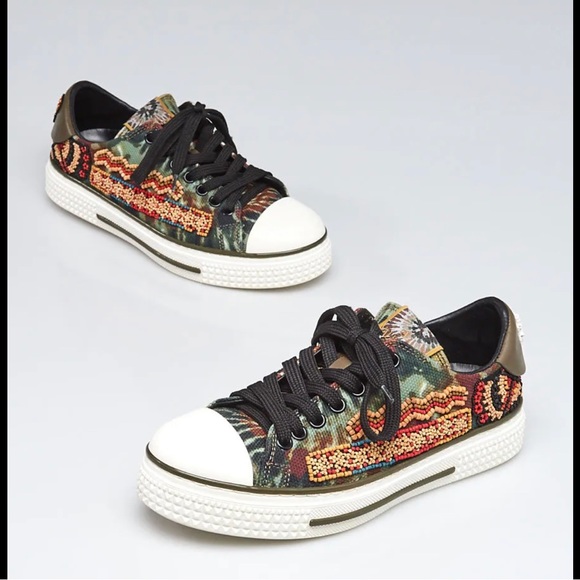 Valentino Garavani Shoes - VALENTINO
Tie Dyed Beaded Sneakers